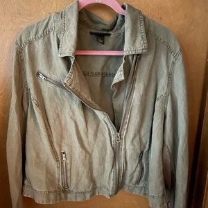 Lane Bryant cropped jacket, olive, 26